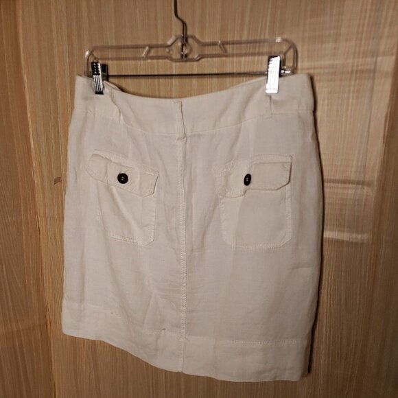 Cynthia Rowley Womens White Linen Mini Skirt 6 - Picture 4 of 5